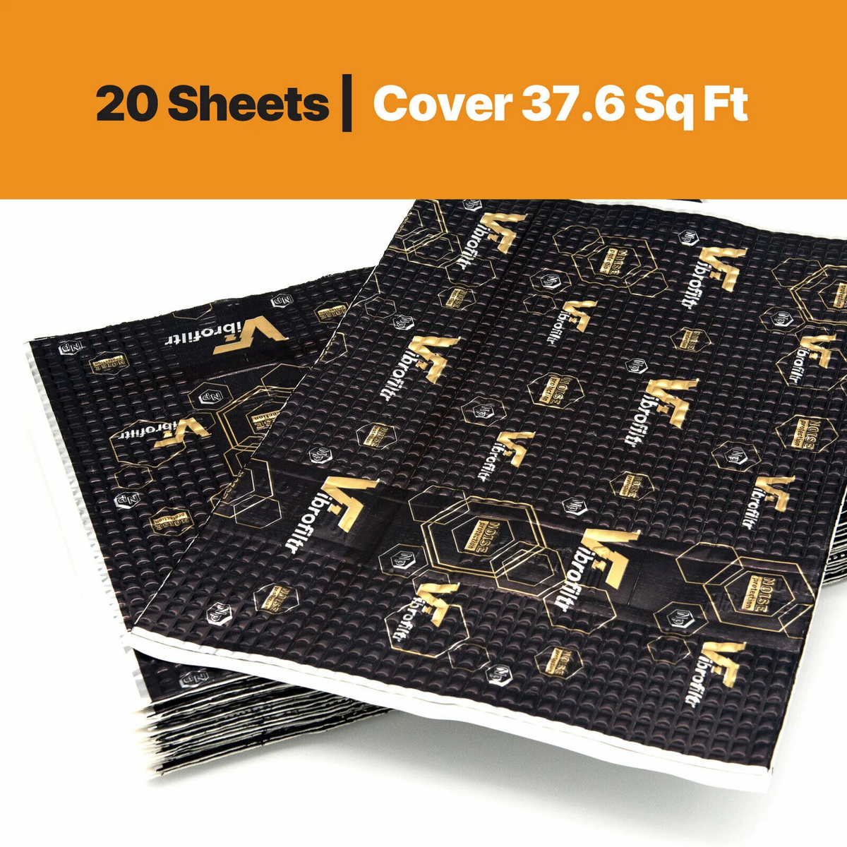 VibroFiltr Automotive Sound Deadening Material - 2.3 mm (90.5 mil) 37.6 sqft - Auto Noise Insulation, Proofing & Dampening Car Panel Mat
