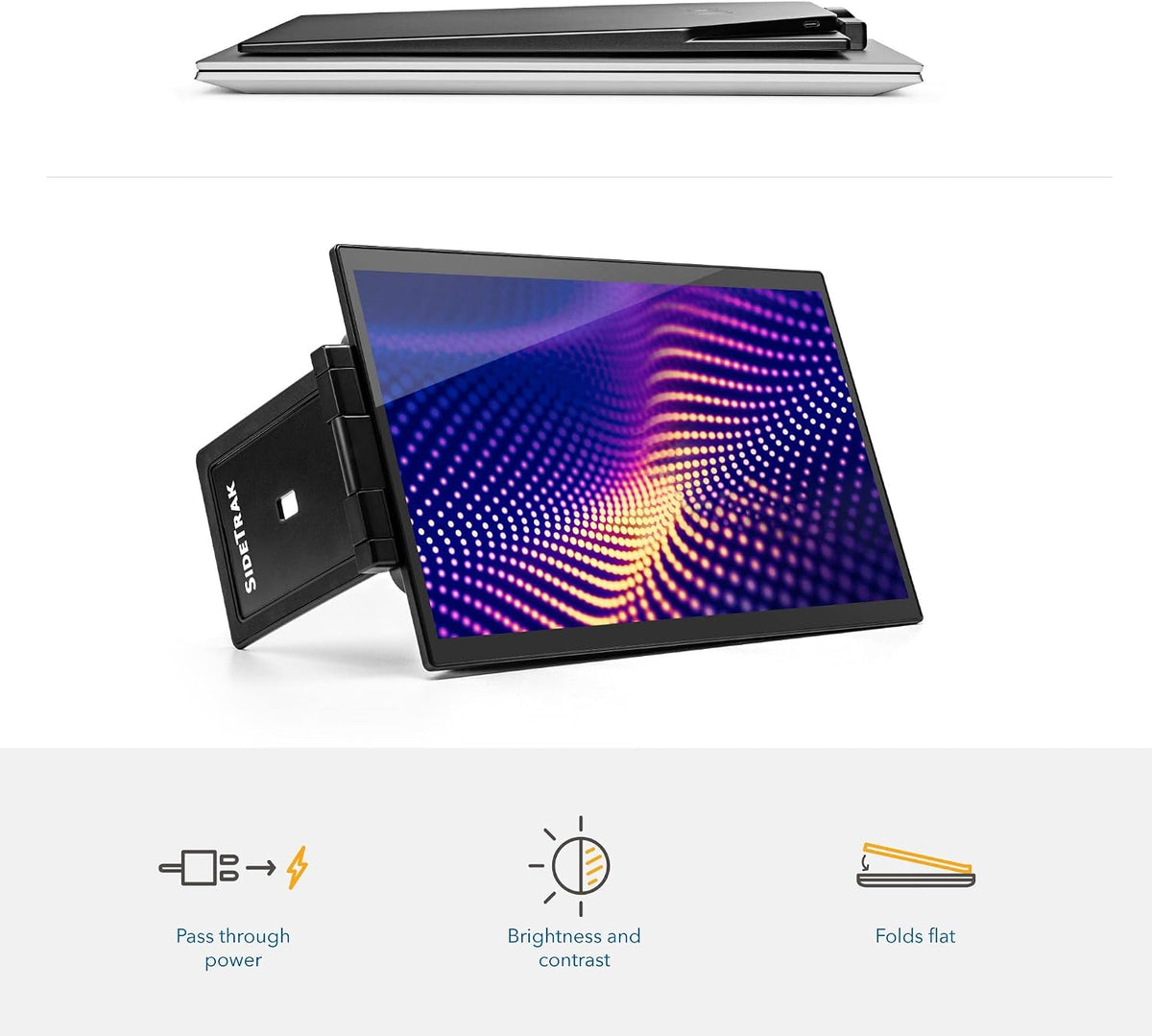 SideTrak Swivel Pro 13.3" Attachable Portable Monitor - Ultra Slim with Kickstand and Unique Patented Swivel Hinge