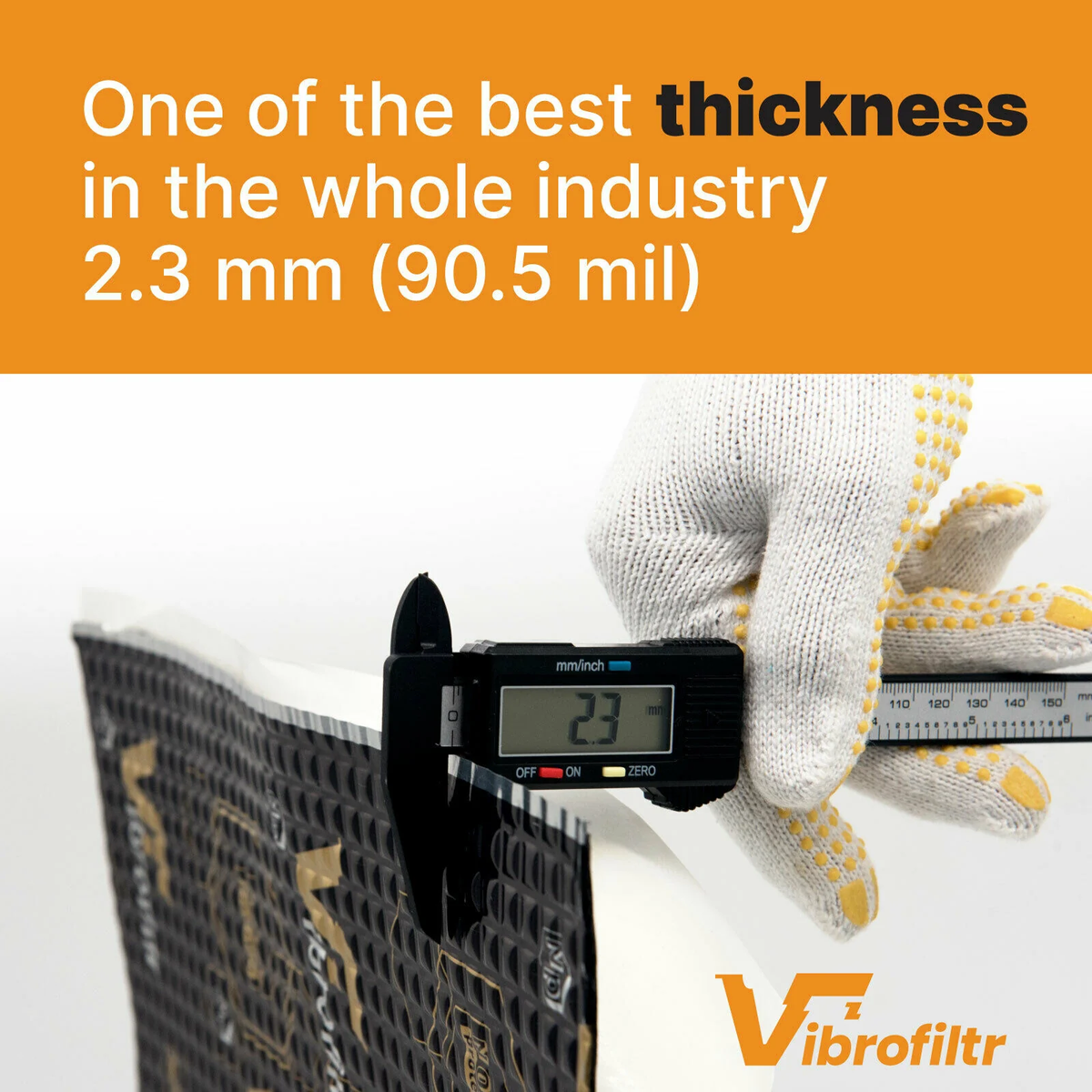 VibroFiltr Automotive Sound Deadening Material - 2.3 mm (90.5 mil) 37.6 sqft - Auto Noise Insulation, Proofing & Dampening Car Panel Mat