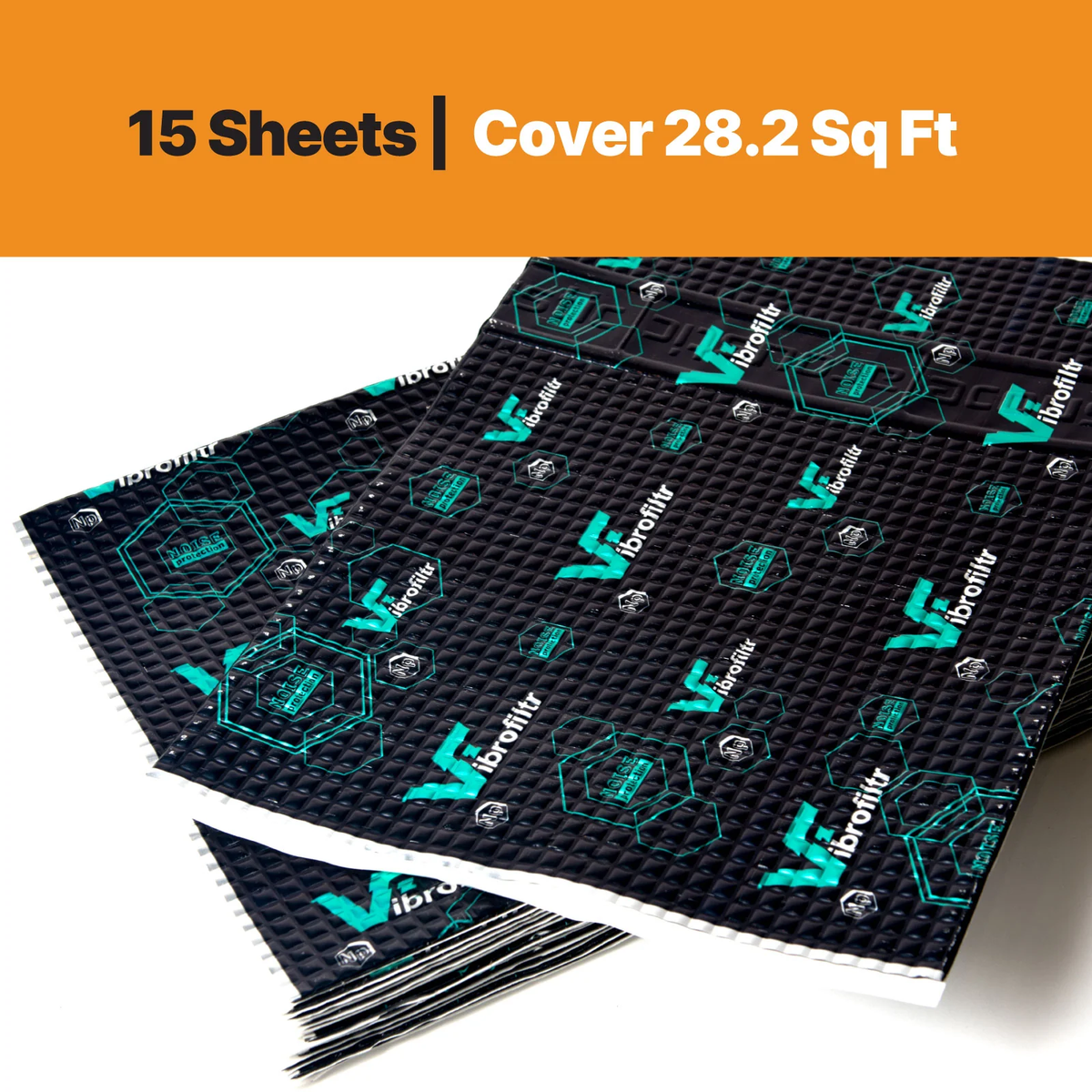 VibroFiltr Automotive Sound Deadening Material - 3.0 mm (118 mil) 28.2 sqft - Auto Noise Insulation, Proofing & Dampening Car Panel Mat