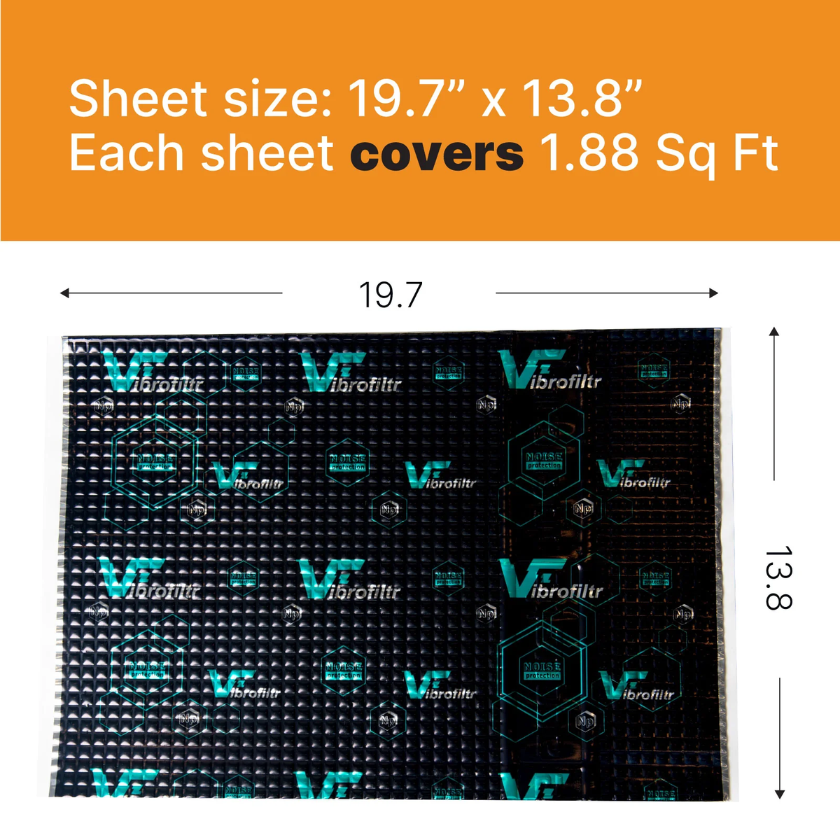 VibroFiltr Automotive Sound Deadening Material - 3.0 mm (118 mil) 28.2 sqft - Auto Noise Insulation, Proofing & Dampening Car Panel Mat