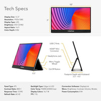 SideTrak Solo Pro 13" Freestanding Portable Monitor - Ultra Thin with Kickstand and 10ms Response Time